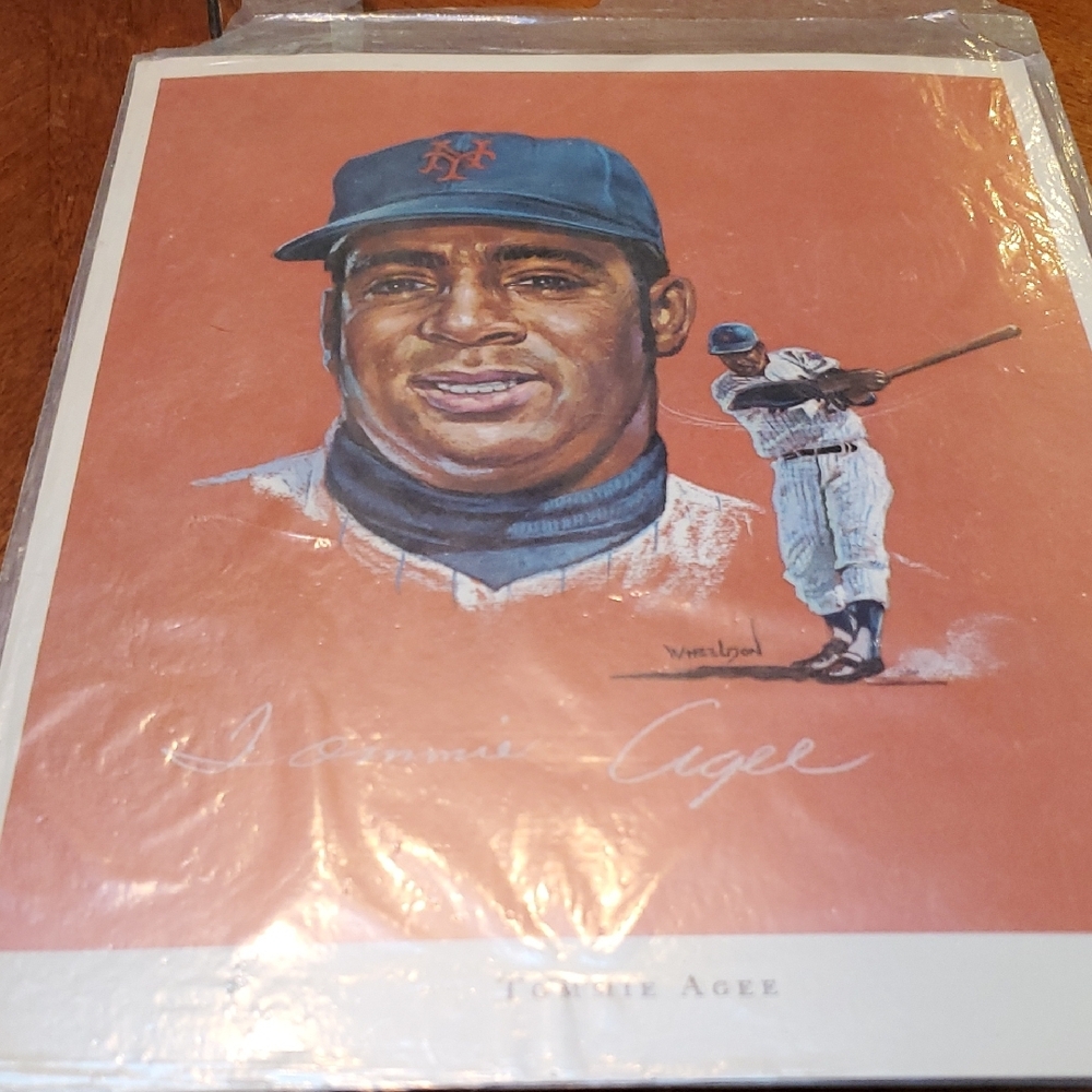 Baseball Art Print with Orange Background